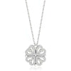 Crystal Clover Heart Magnetic Necklace 925 Sterling Silver