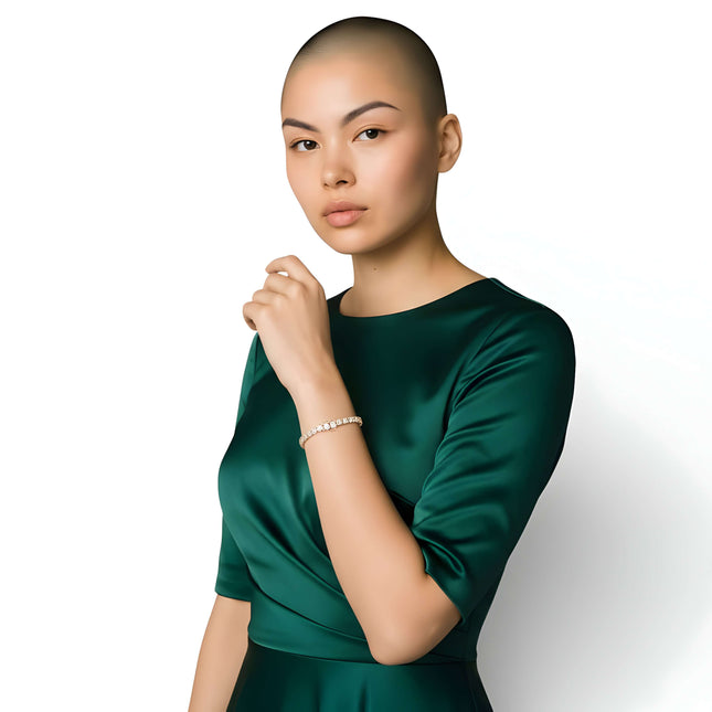 Bracelet Tennis en Moissanite en Argent Sterling 925 Plaqué Or Blanc 18K, Certifié GRA