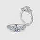 Moissanite Ring – 925 Sterling Silver Three-Stone Design
