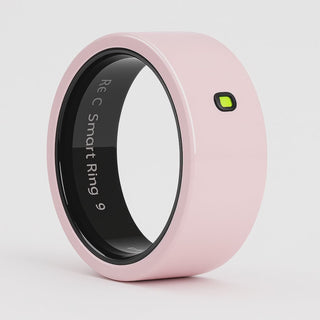 Smart Ring - Fitness Ring for Men and Women, Android iOS in elegant pink design highlighting tracking features.