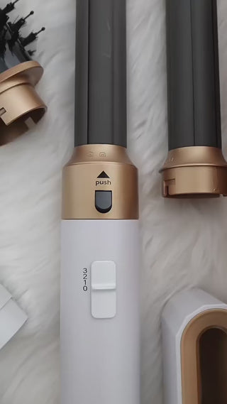 Professional Multi Styler 7-in-1 Premium Edition (1000W) tools and attachments on a soft surface.