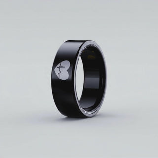 Smart Ring Health Tracker, Sleep Quality Monitor Fitness - sleek black health monitoring ring.