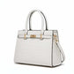 Croc-Embossed Leather Top Handle Bag with Shoulder Strap