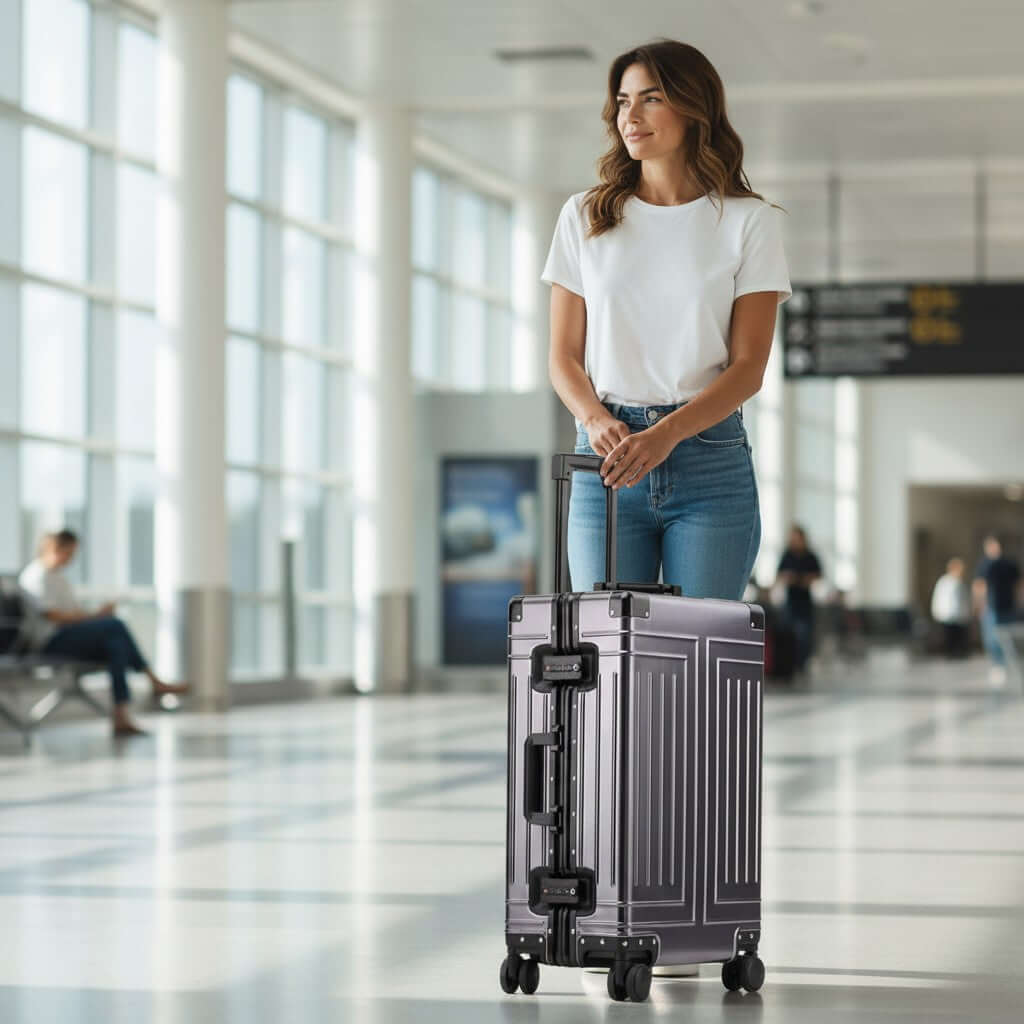 Travel Suitcase Aluminum Rolling Luggage