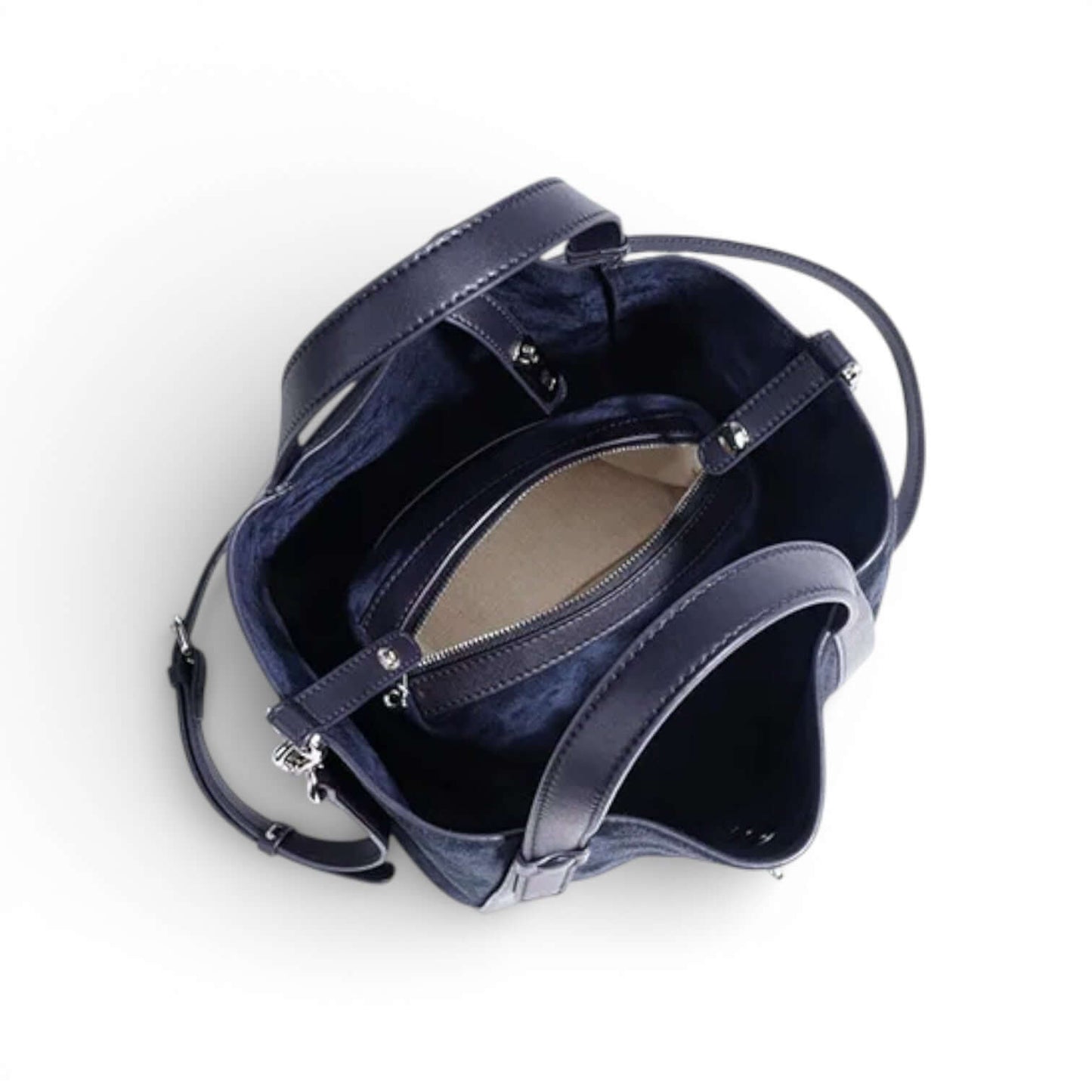 Women's Bucket Bags Suede Genuine Leather